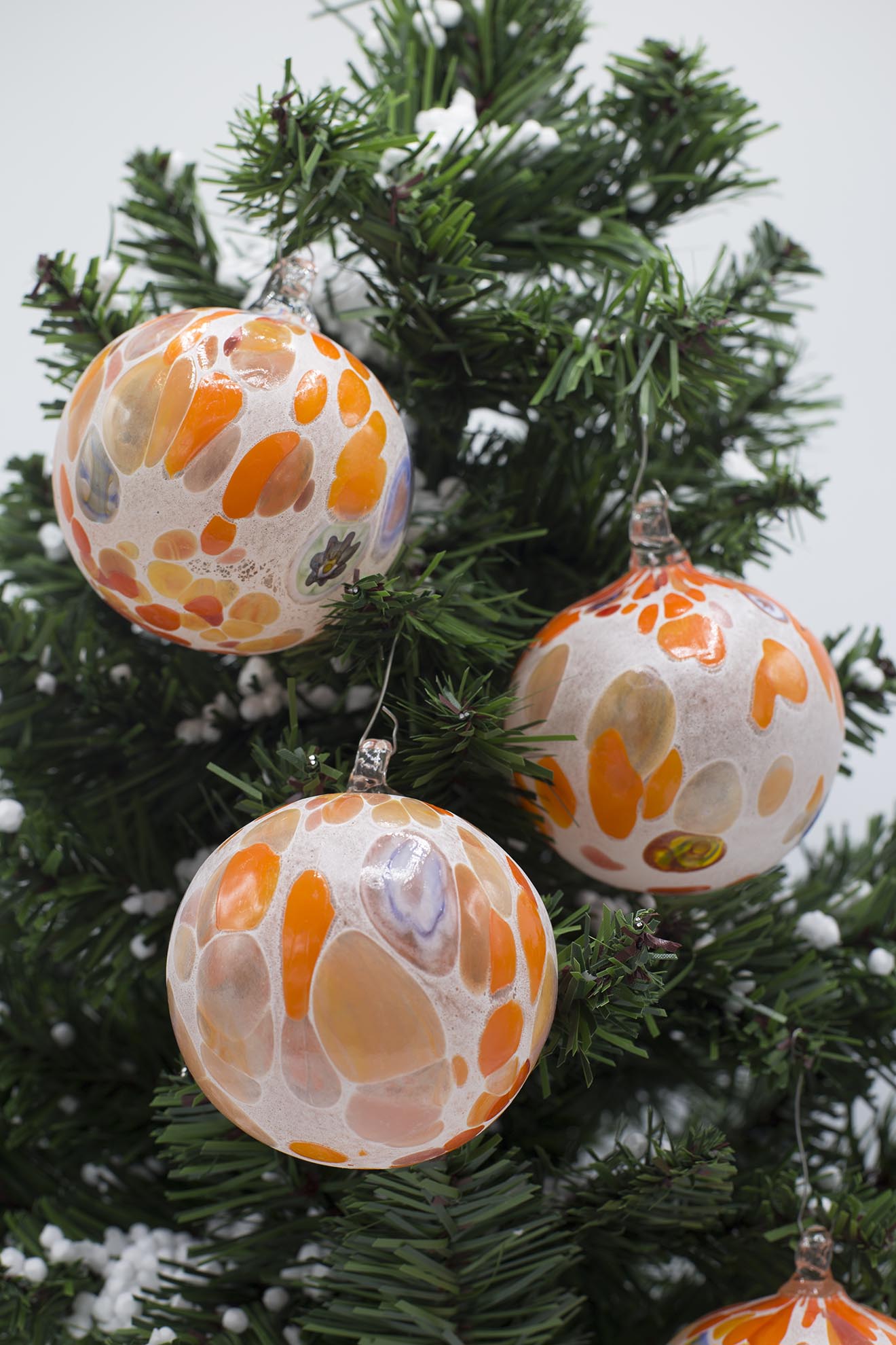 Bola laranja de Natal em vidro Murano - Murano na Web